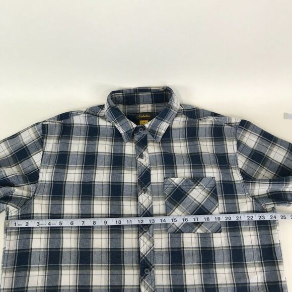 Cabela's Button Up Shirt Men's Large Plaid Short Sleeve Breathable 100% Cotton - Picture 7 of 11